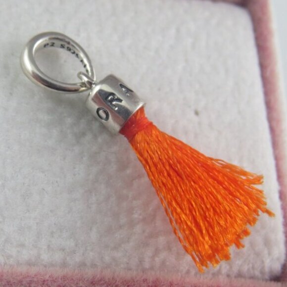 Pandora Orange Tassel Charm For Purse, Bag, Keychain (FS9) - Picture 1 of 4